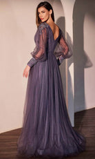 Ladivine CD0938 - Sheer Long Sleeve Lace Applique Prom Gown