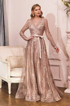 Ladivine CD233C - Long sleeve A-Line Gown