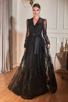 Ladivine CD233C - Long sleeve A-Line Gown