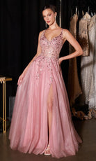 Ladivine CD2412 V-Neck Embellished Dress