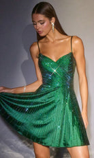 Ladivine CD2422 - A-Line Crystal Embellished Cocktail Dress