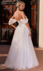Ladivine CD2426W - Floral Applique Off Shoulder Bridal Gown