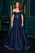 Ladivine CD297 - Pleated Sweetheart Evening Dress