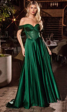 Ladivine CD297 - Pleated Sweetheart Evening Dress