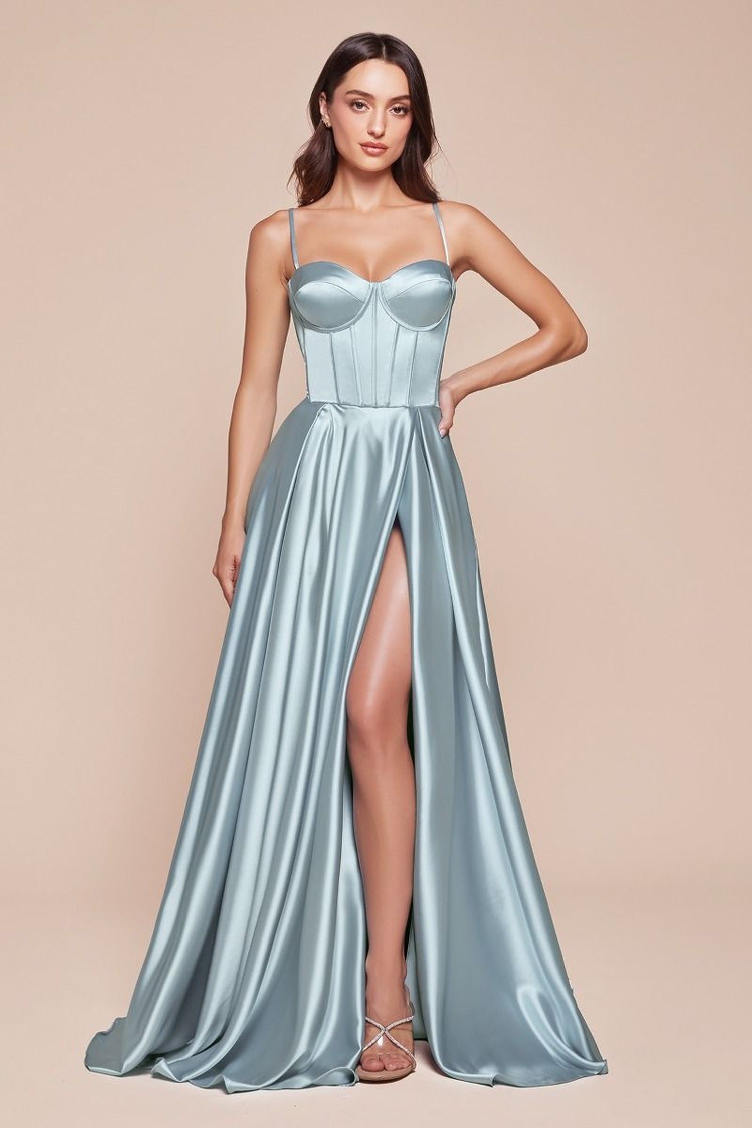 Ladivine CD337 - Sweetheart Corset Bustier Prom Gown