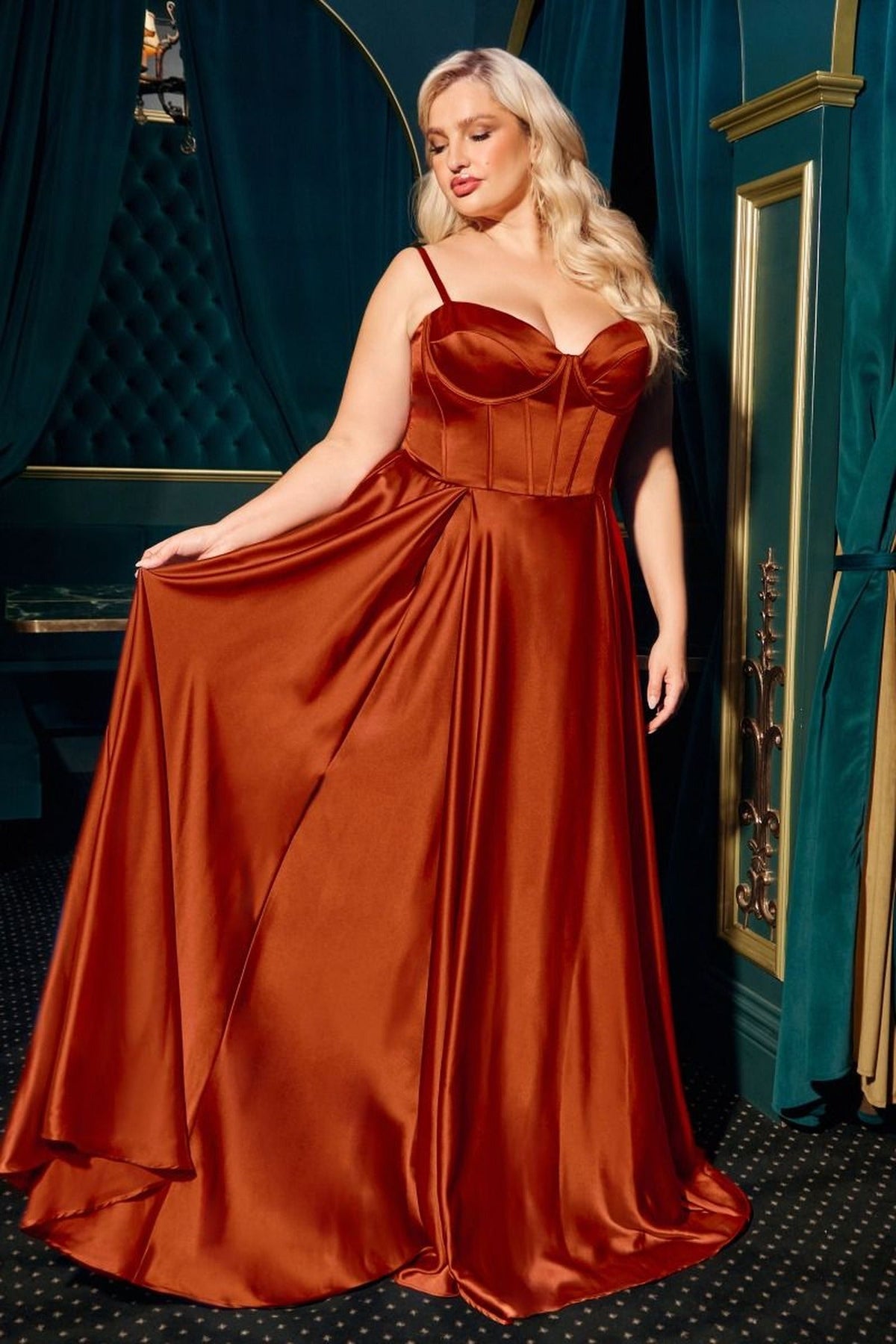 Ladivine CD337C - Fitted Corset Evening Dress