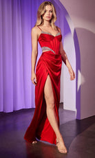 Ladivine CD375 - Crystal Bead Sheath Evening Dress