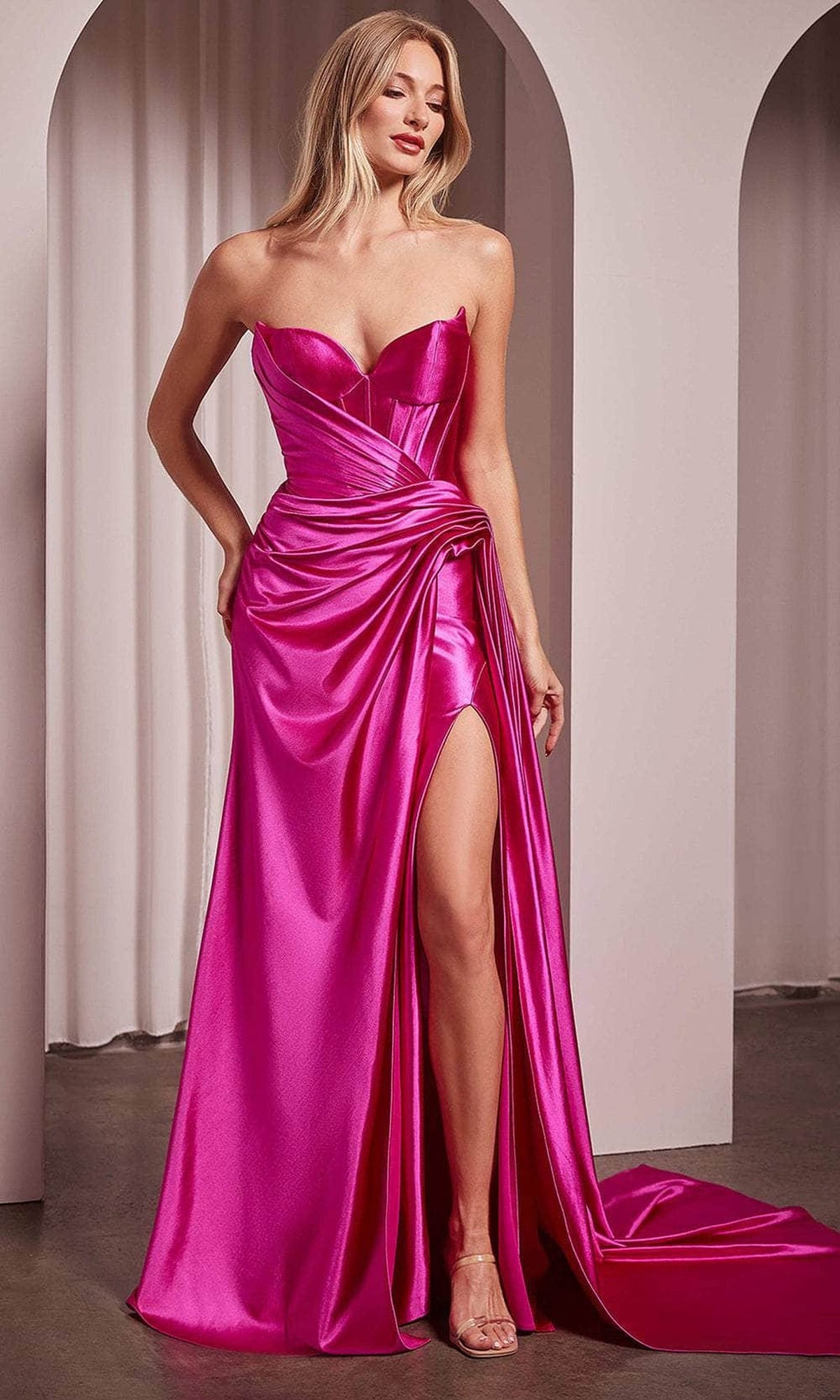 Ladivine CD379 - Strapless Ruched Bodice Evening Dress