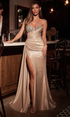 Ladivine CD382 - Sweetheart High Slit Evening Dress