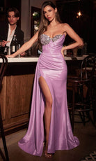 Ladivine CD382 - Sweetheart High Slit Evening Dress