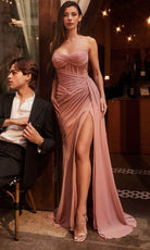 Ladivine CD384 - Strapless Ruched Evening Dress
