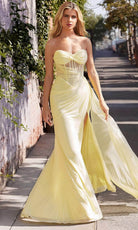 Ladivine CD384 - Strapless Ruched Evening Dress
