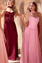 Ladivine CD386 - Strapless Chiffon A-Line Gown