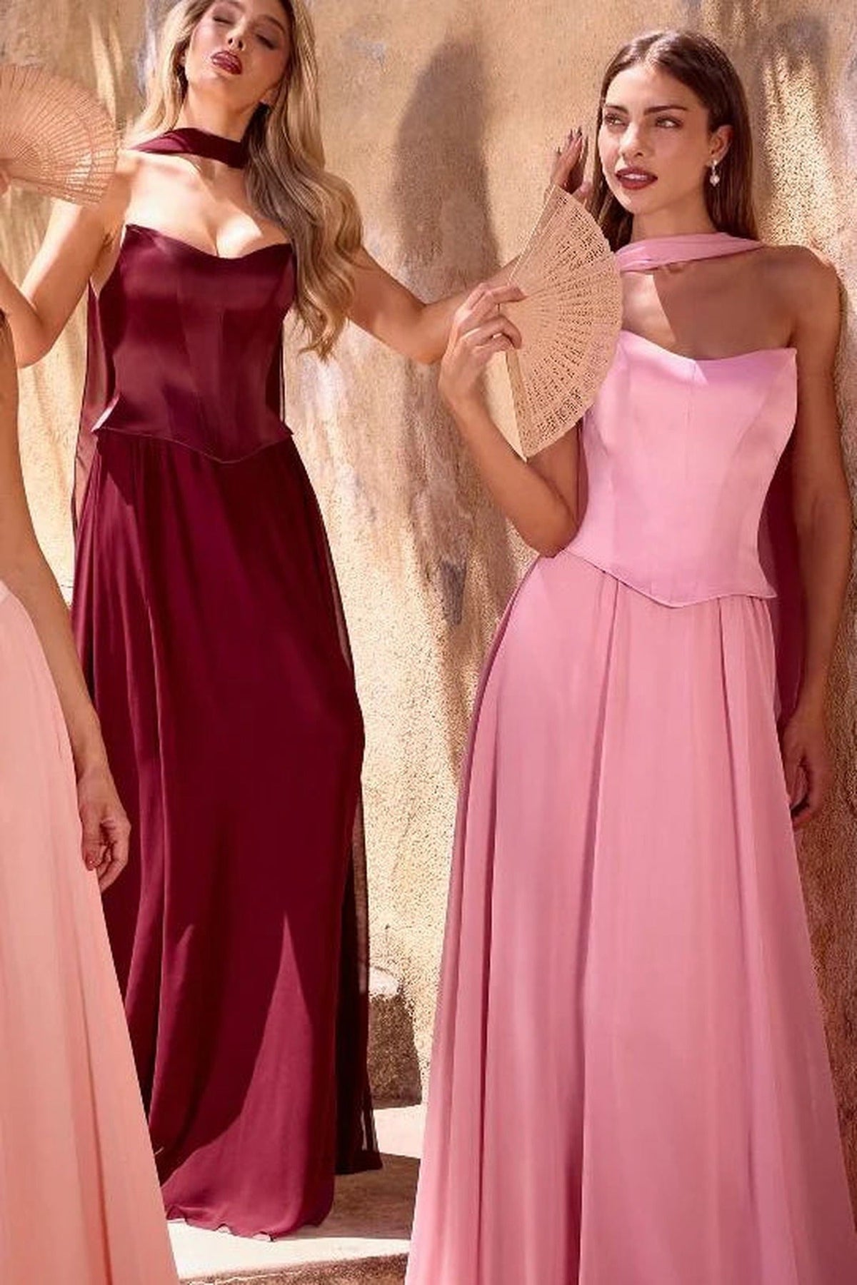 Ladivine CD386 - Strapless Chiffon A-Line Gown