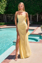 Ladivine CD388 Ruched Beaded Dress