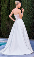 Ladivine CD389W - Beaded Corset Mikado A-Line Bridal Gown