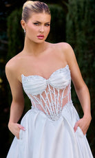 Ladivine CD389W - Beaded Corset Mikado A-Line Bridal Gown
