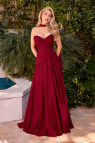 Ladivine CD395 Pleated Strapless Dress