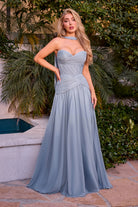 Ladivine CD395 Pleated Strapless Dress