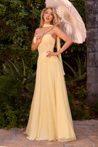 Ladivine CD395 Pleated Strapless Dress