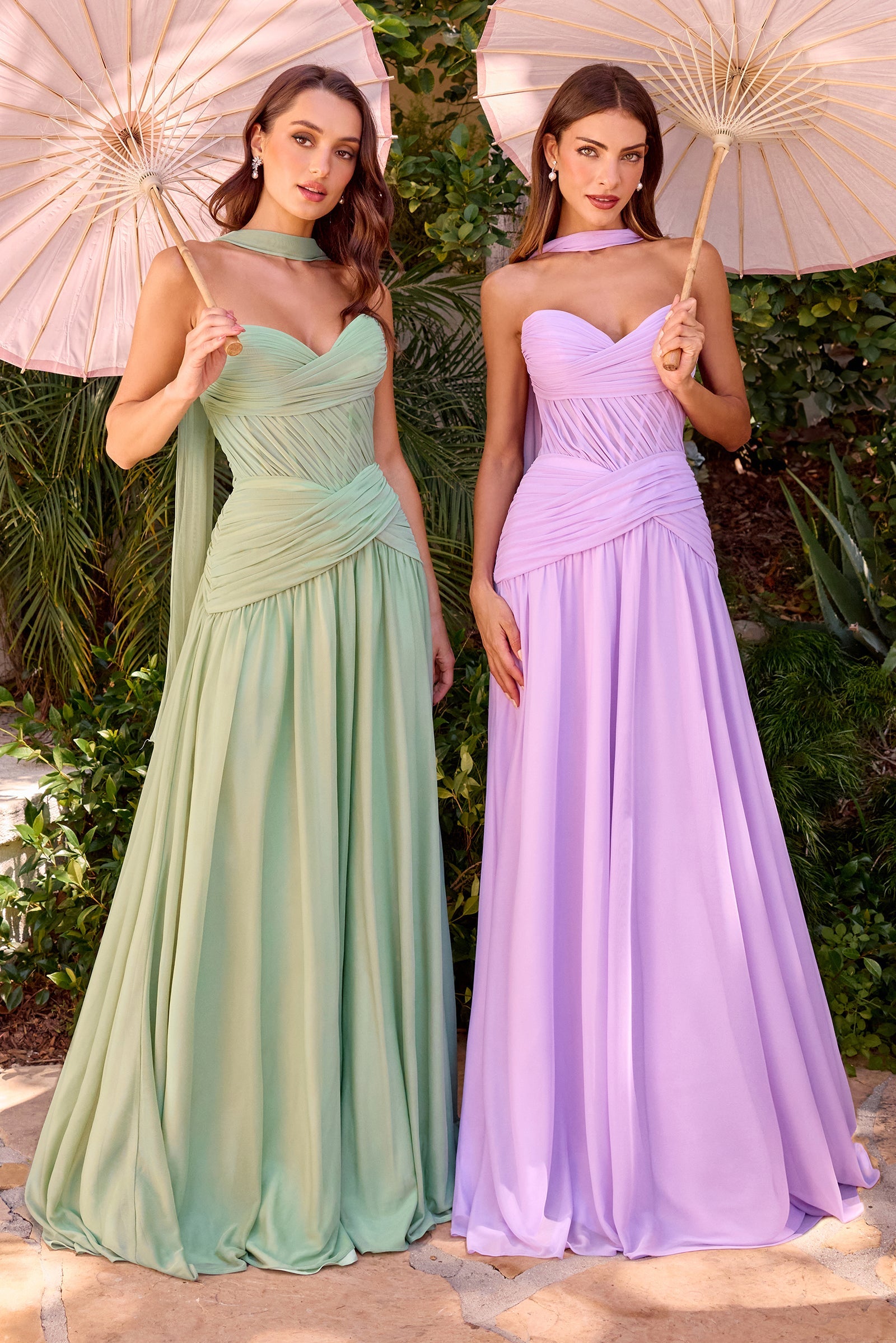 Ladivine CD395 Pleated Strapless Dress