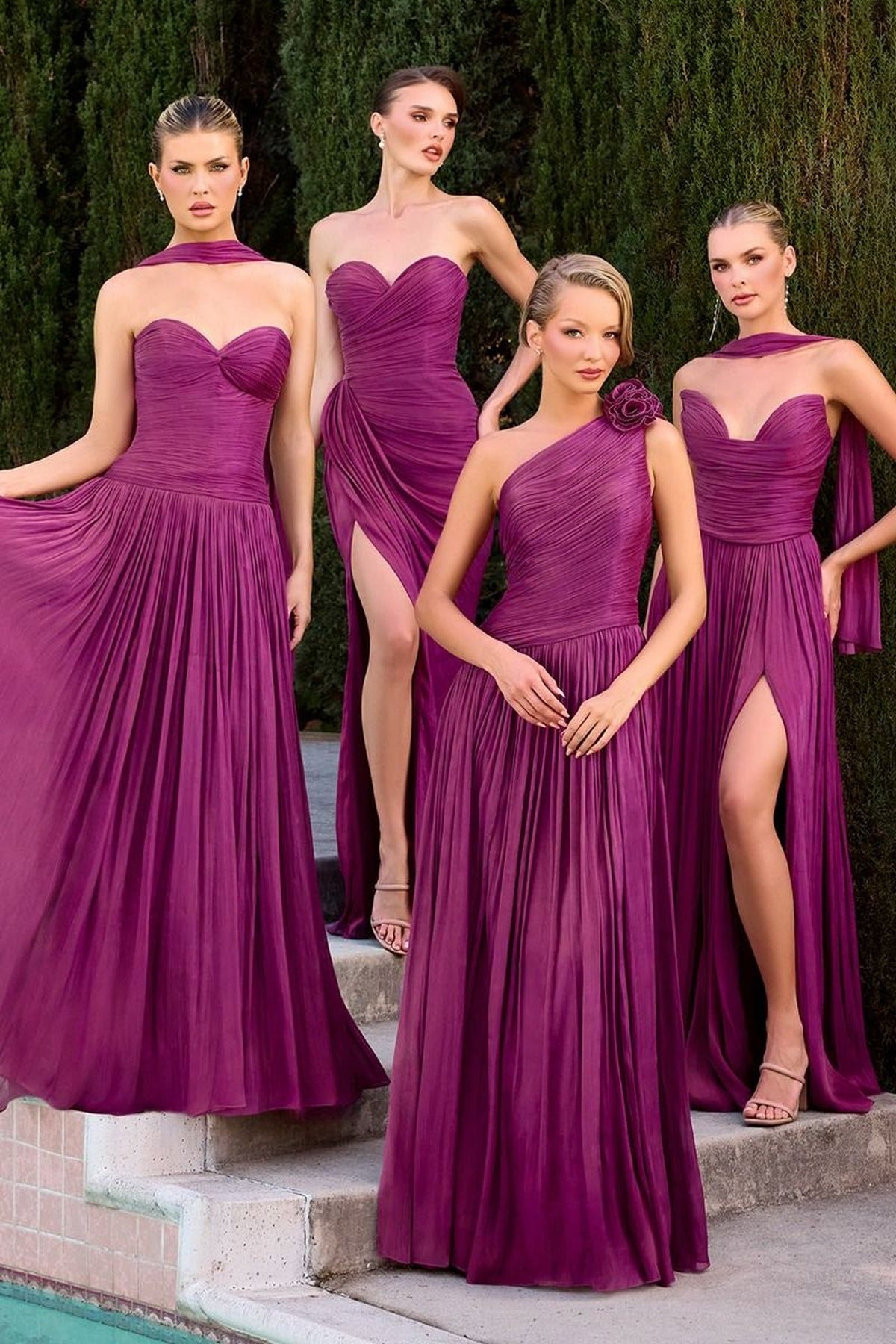 Ladivine CD411 Draped Strapless Dress
