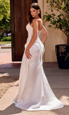 Ladivine CD636W High Slit Satin Bridal Dress