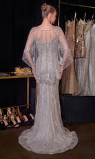 Ladivine CD637 Lace Applique Cape Dress