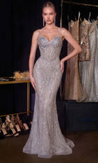 Ladivine CD637 Lace Applique Cape Dress