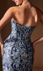 Ladivine CD655 - Floral Jacquard Sweetheart Prom Gown
