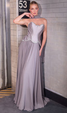 Ladivine CD668 - Strapless Corset Gown with Beaded Accent