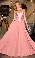 Ladivine CD668 - Strapless Corset Gown with Beaded Accent