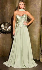 Ladivine CD668 - Strapless Corset Gown with Beaded Accent