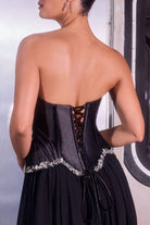 Ladivine CD668C - Satin Corset Beaded Trim Ballgown