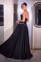 Ladivine CD668C - Satin Corset Beaded Trim Ballgown