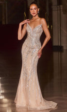Ladivine CD674 Crystal Ornate Strapless Dress