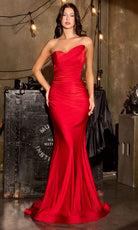 Ladivine CD676 Asymmetric Ruched Dress