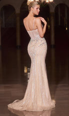 Ladivine CD681 - Iridescent Sequin Plunging V-Neck Prom Gown