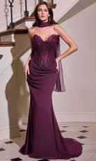 Ladivine CD683 - Beaded Mesh Sweetheart Fitted Gown