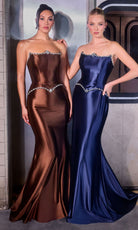 Ladivine CD687 - Strapless Crystal Trim Evening Gown