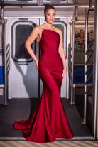 Ladivine CD694 - Asymmetrical Strapless Mermaid Gown