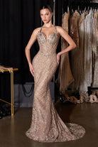 Ladivine CD695 Halter Beaded Dress