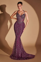 Ladivine CD695 Halter Beaded Dress