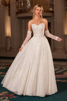 Ladivine CD717W - Embroidered Lace Sweetheart Wedding Gown