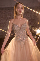 Ladivine CD721 A-Line Crystal Bodice Dress