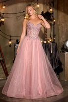 Ladivine CD721 A-Line Crystal Bodice Dress