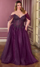 Ladivine CD721C - Off Shoulder Embellished A-Line Gown
