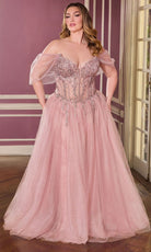 Ladivine CD721C - Off Shoulder Embellished A-Line Gown