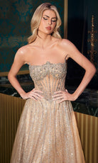 Ladivine CD724 - Glitter Tulle Reverse Sweetheart Gown