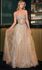 Ladivine CD724 - Glitter Tulle Reverse Sweetheart Gown